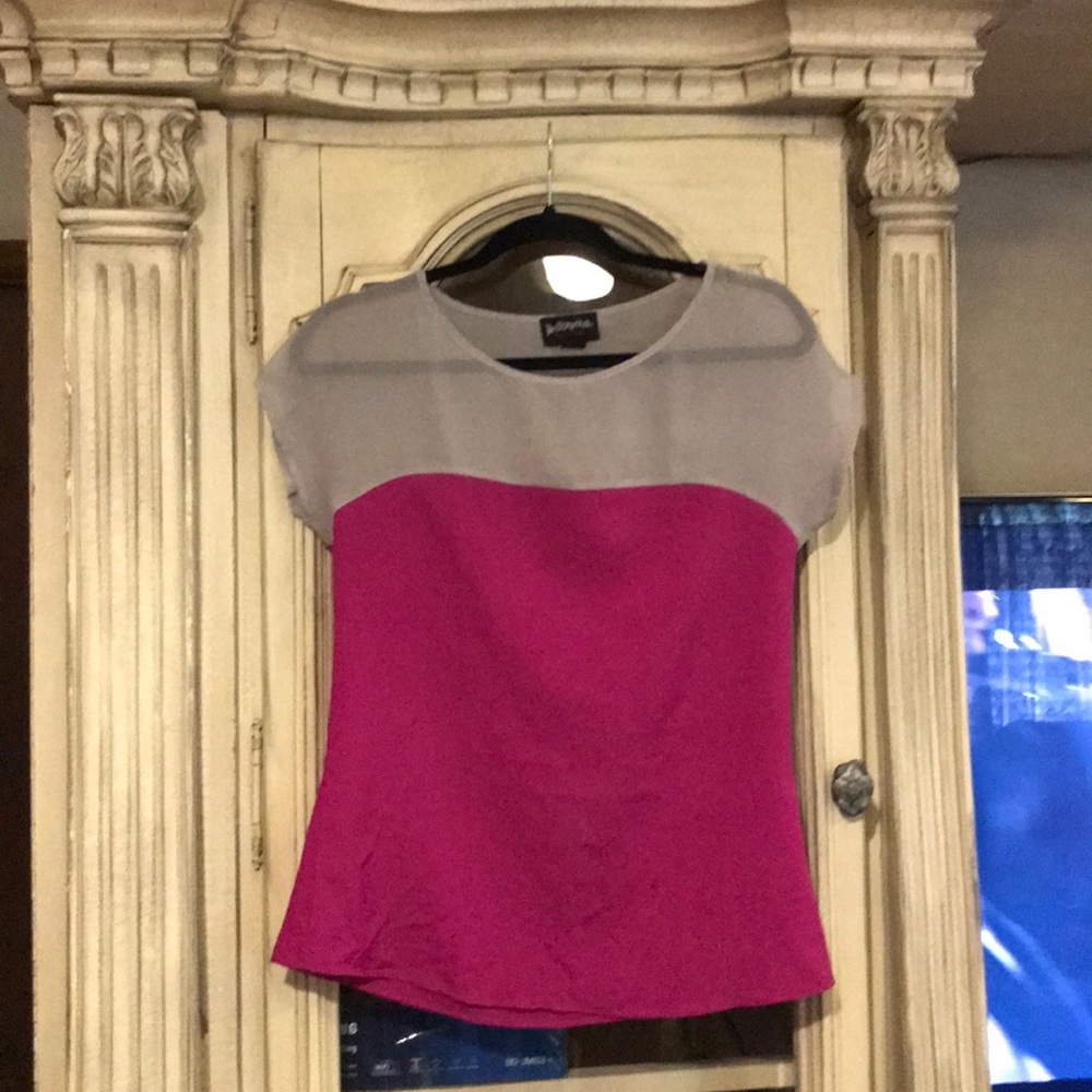 Grey and pink blouse
